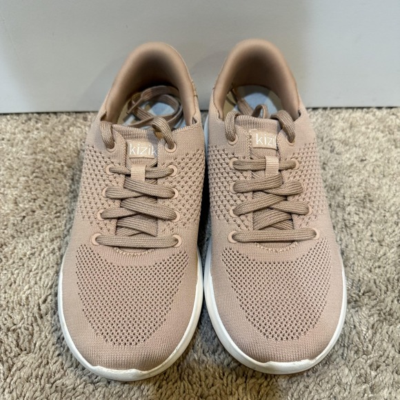 Kizik Lima Shoes Mens Size 5.5 Beige Hands Free Slip On Mesh Walking Sneakers - Picture 2 of 8